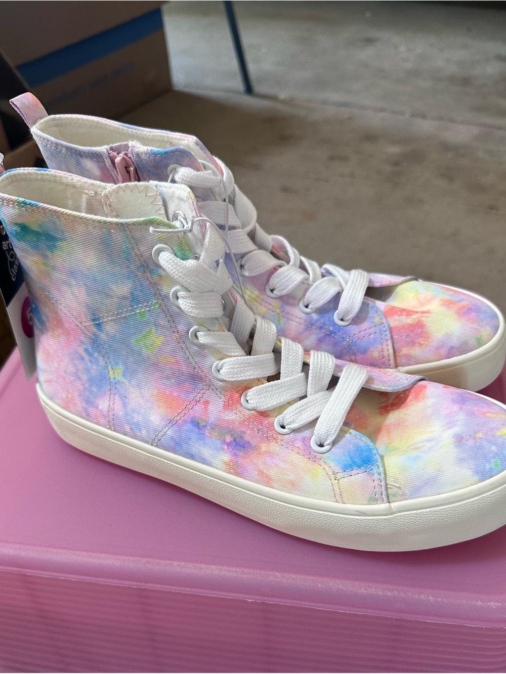 art class Pastel Tie-Dye High-Top Sneakers - White Laces